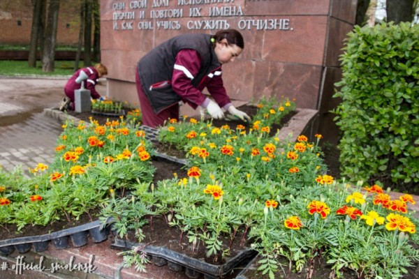 В Смоленске высаживают цветники