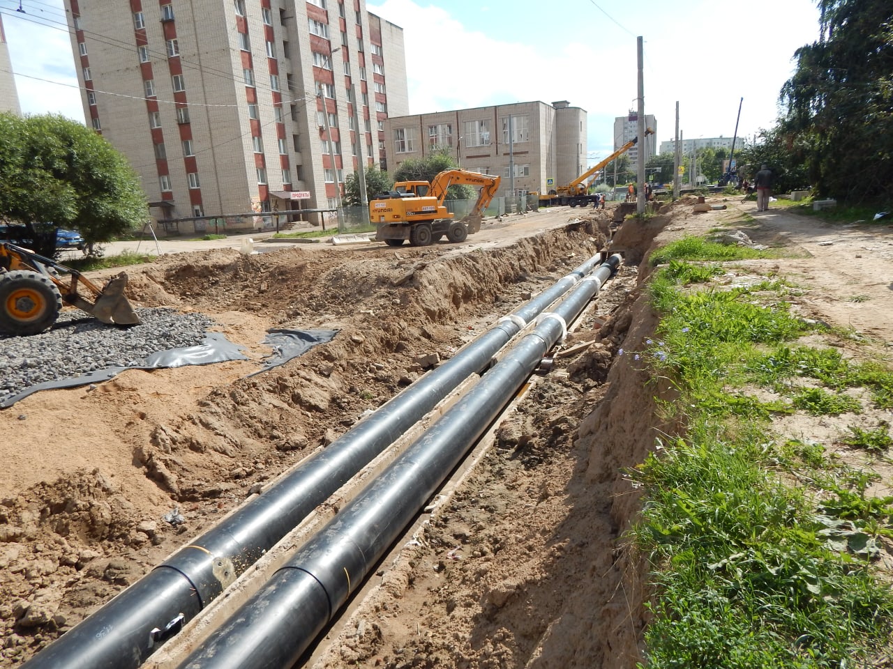 В Смоленске завершили реконструкцию участка теплосети по улице Попова