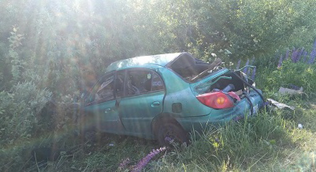 В Демидовском районе иномарка вылетела в кювет и врезалась в дерево
