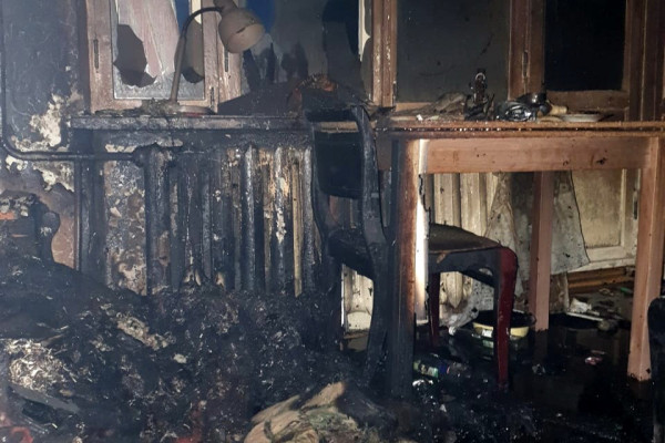 В городе Гагарин выгорела однокомнатная квартира