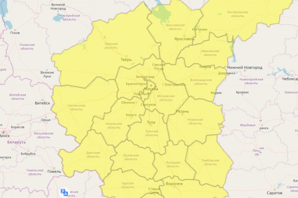В Смоленске объявлен «жёлтый» уровень погодной опасности
