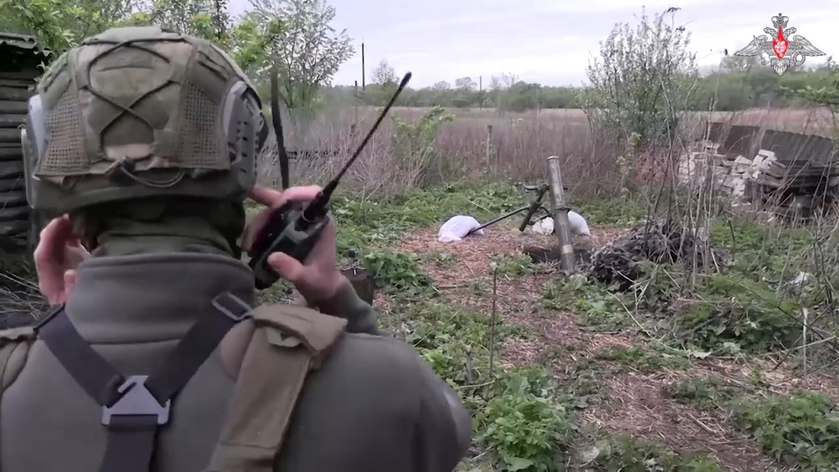 Кадры боевой работы российских миномётчиков в зоне СВО